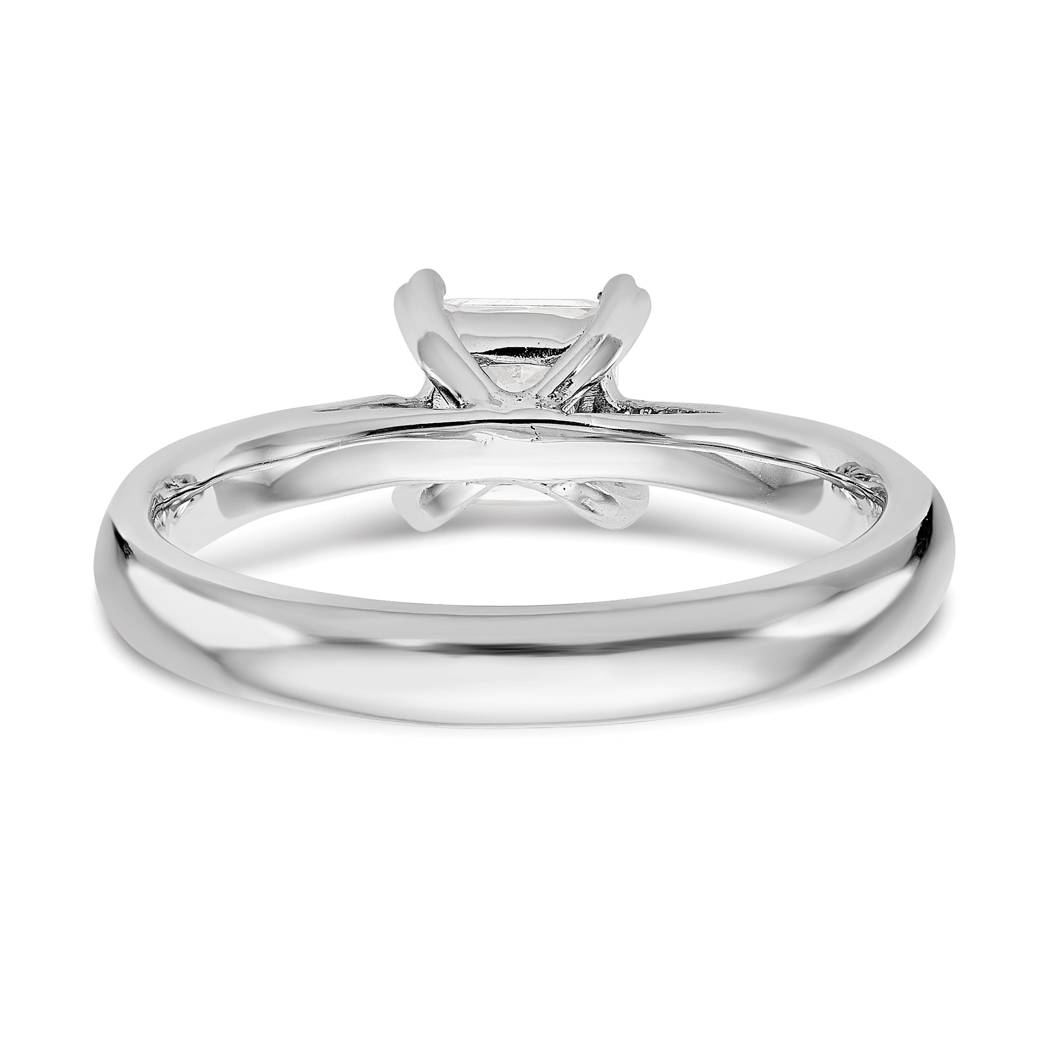 0.25ct. CZ Solid Real 14k White Gold Square Solitaire Engagement Ring