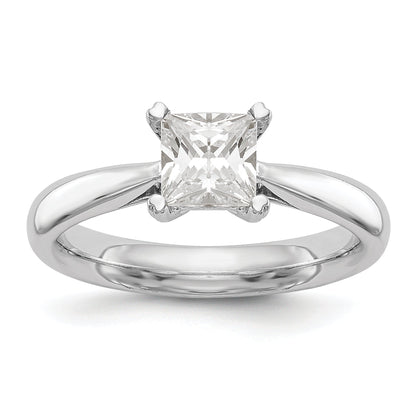 0.33ct. CZ Solid Real 14k White Gold Square Solitaire Engagement Ring