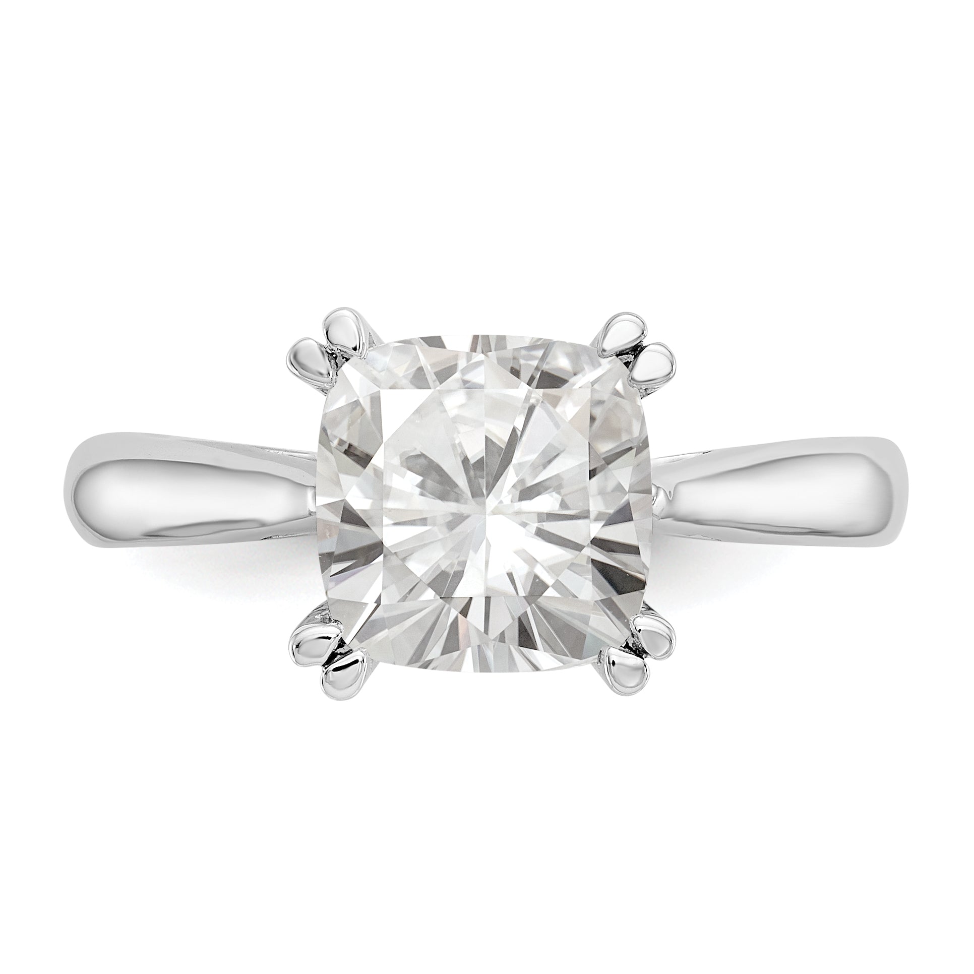 1.75ct. CZ Solid Real 14k White Gold Square Solitaire Engagement Ring