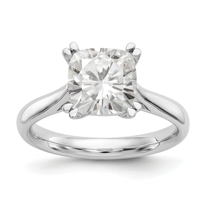 2.50ct. CZ Solid Real 14k White Gold Square Solitaire Engagement Ring