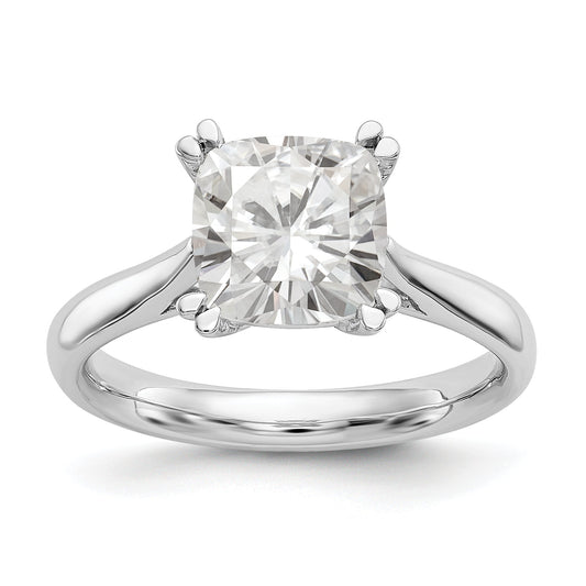 2.50ct. CZ Solid Real 14k White Gold Square Solitaire Engagement Ring
