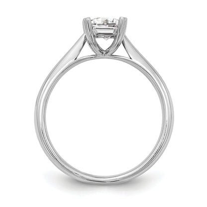 0.25ct. CZ Solid Real 14k White Gold Emerald Solitaire Engagement Ring