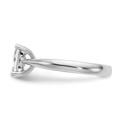 0.25ct. CZ Solid Real 14k White Gold Emerald Solitaire Engagement Ring