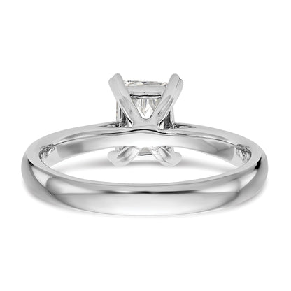 0.25ct. CZ Solid Real 14k White Gold Emerald Solitaire Engagement Ring