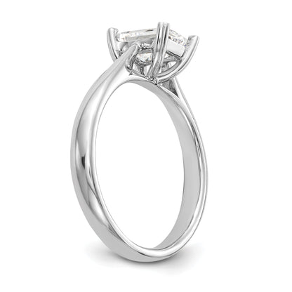 0.25ct. CZ Solid Real 14k White Gold Emerald Solitaire Engagement Ring