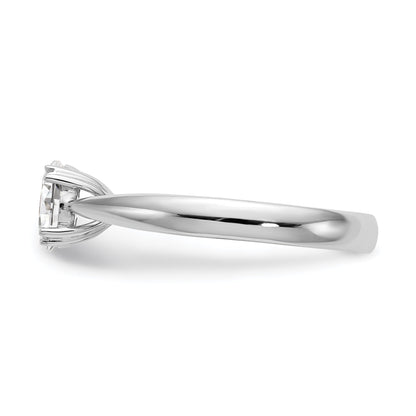 0.33ct. CZ Solid Real 14K White Gold Oval Solitaire Engagement Ring Polished Engagement Ring