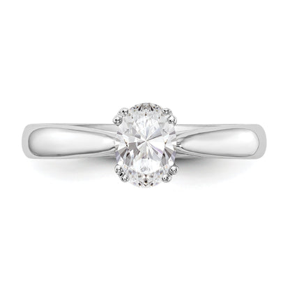 0.33ct. CZ Solid Real 14K White Gold Oval Solitaire Engagement Ring Polished Engagement Ring