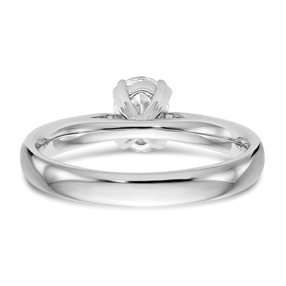 0.33ct. CZ Solid Real 14K White Gold Oval Solitaire Engagement Ring Polished Engagement Ring