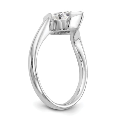 0.25ct. CZ Solid Real 14k White Gold Marquise Bezel Solitaire Engagement Ring