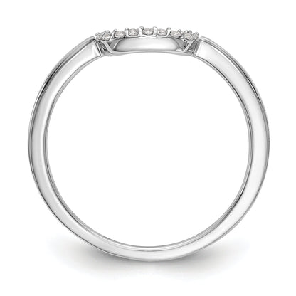 0.05ct. CZ Solid Real 14k White Gold Contour Wedding Band Ring