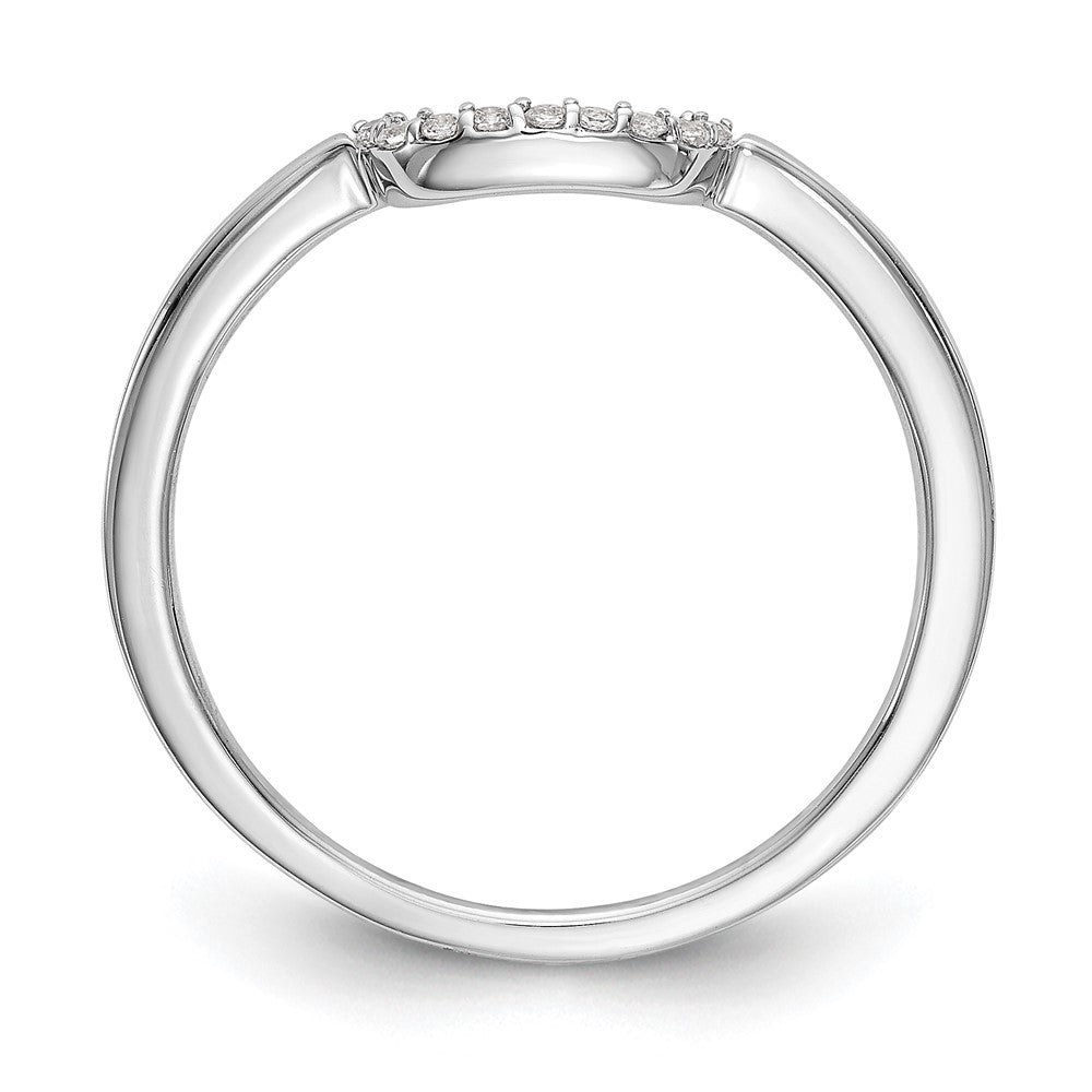 14k White Gold Contour Real Diamond Band