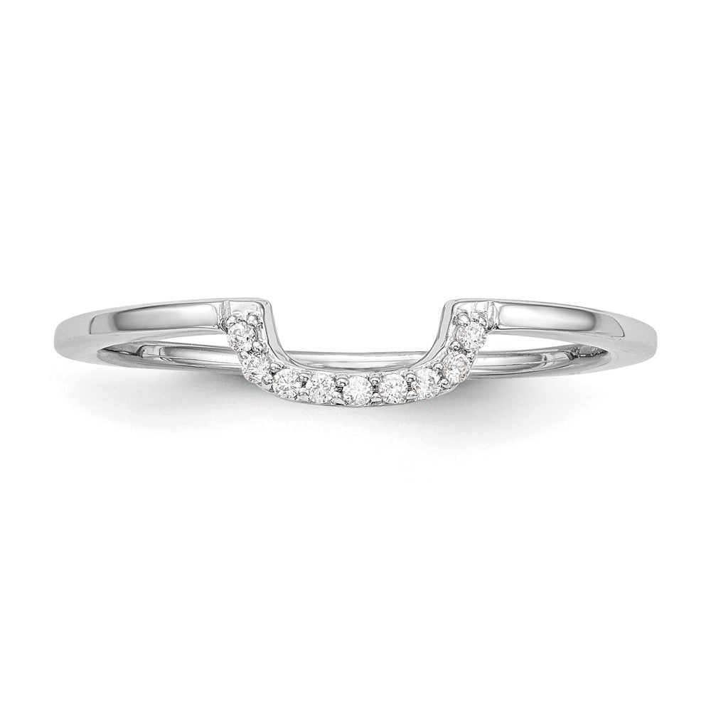 14k White Gold Contour Real Diamond Band