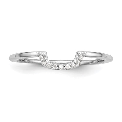 14k White Gold Contour Real Diamond Band