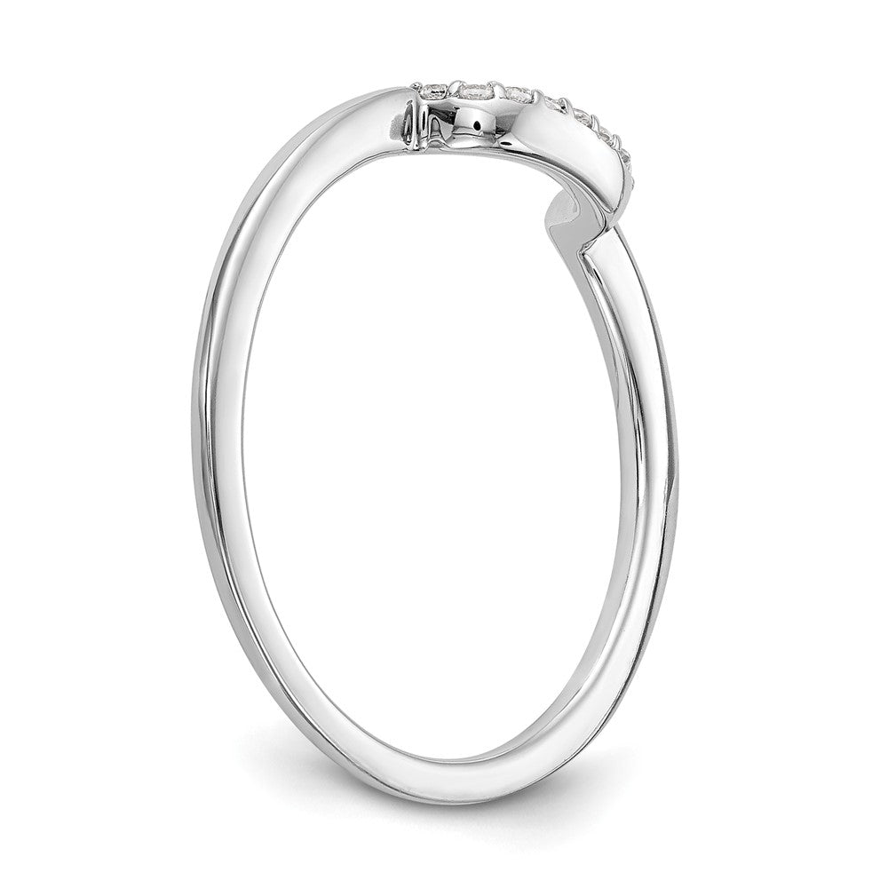 14k White Gold Contour Real Diamond Band