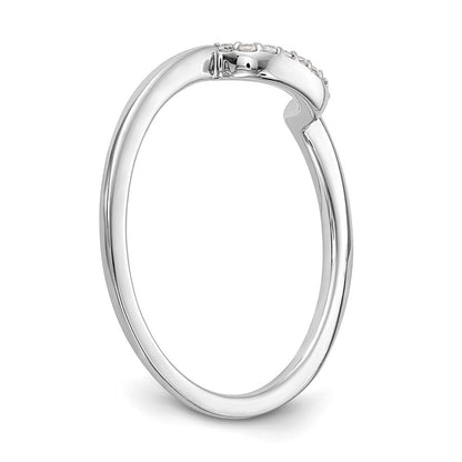 14k White Gold Contour Real Diamond Band