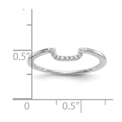 14k White Gold Contour Real Diamond Band