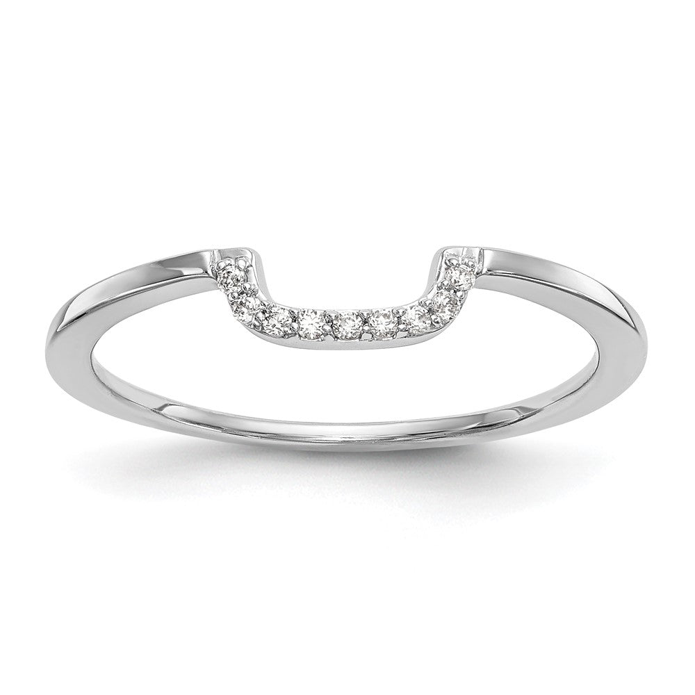 14k White Gold Contour Real Diamond Band