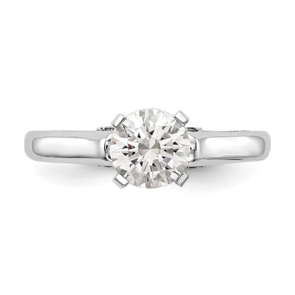 0.10ct. CZ Solid Real 14K White Gold Peg Set Solitaire Engagement Ring Engagement Ring