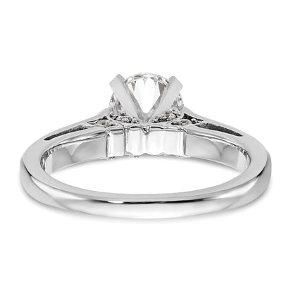 0.10ct. CZ Solid Real 14K White Gold Peg Set Solitaire Engagement Ring Engagement Ring
