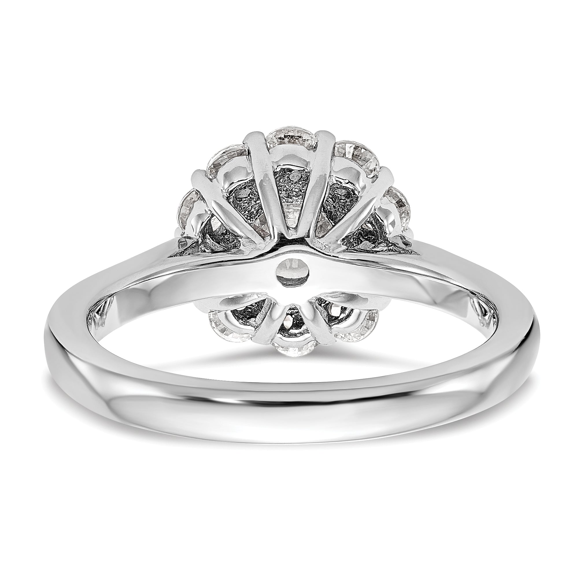 1.50ct. CZ Solid Real 14K White Gold Round Halo Engagement Ring