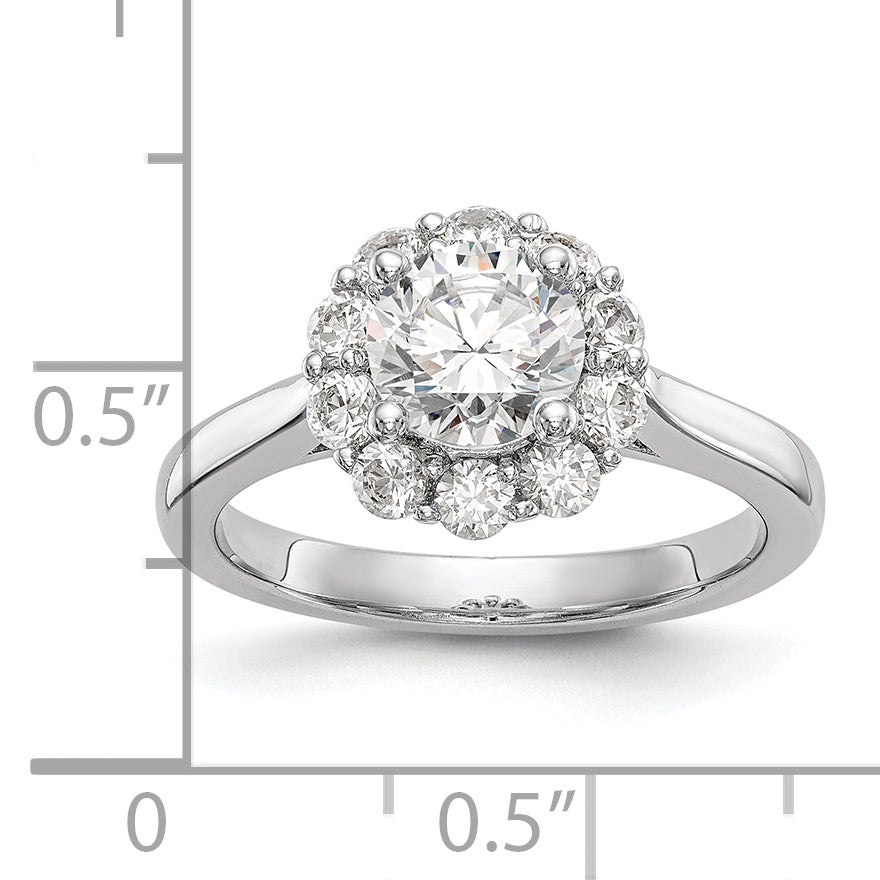 2.00ct. CZ Solid Real 14K White Gold Round Halo Engagement Ring
