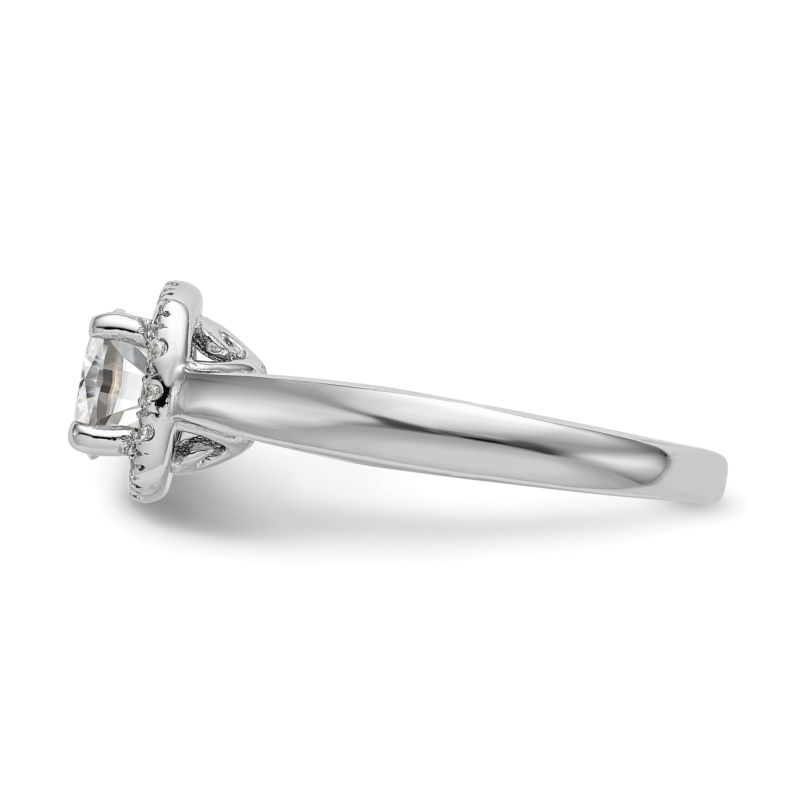 0.20ct. CZ Solid Real 14K White Gold Round Halo Engagement Ring