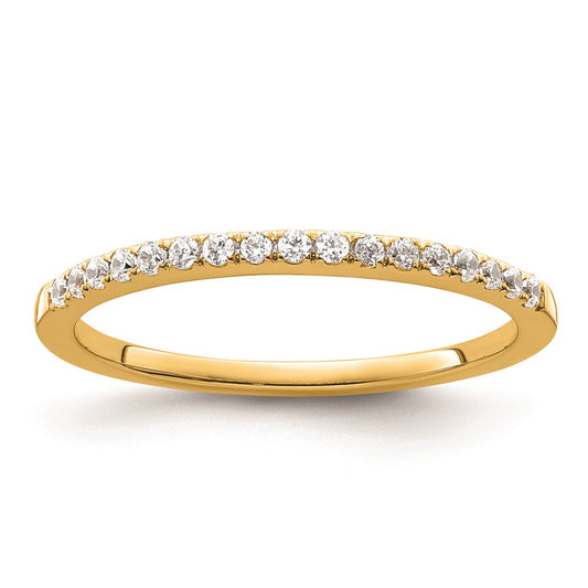 0.17ct. CZ Solid Real 14K Yellow Gold Wedding Wedding Band Ring