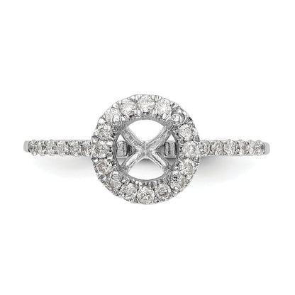 0.50ct. CZ Solid Real 14k White Gold Round Halo Engagement Ring