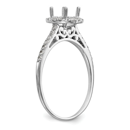 0.25ct. CZ Solid Real 14k White Gold Round Halo Engagement Ring