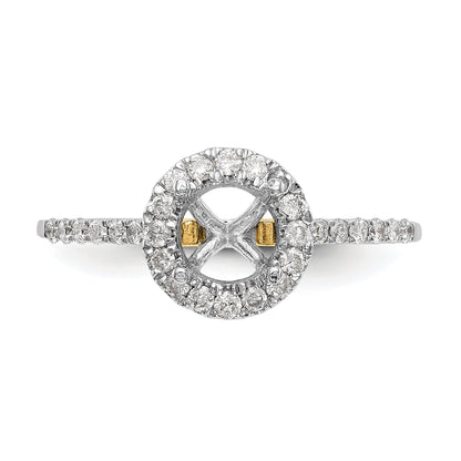 0.25ct. CZ Solid Real 14k Two-tone Gold Round Halo Engagement Ring