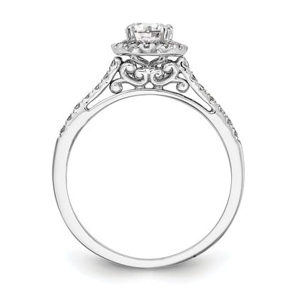 2.00ct. CZ Solid Real 14k White Gold Oval Halo Engagement Ring