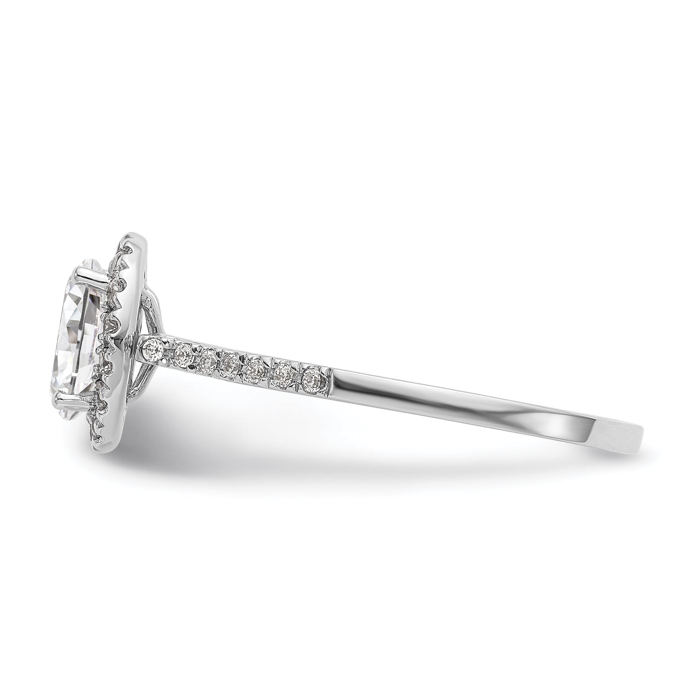 2.50ct. CZ Solid Real 14k Two-tone Oval Halo Engagement Ring