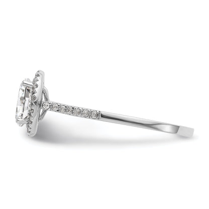 2.50ct. CZ Solid Real 14k Two-tone Oval Halo Engagement Ring