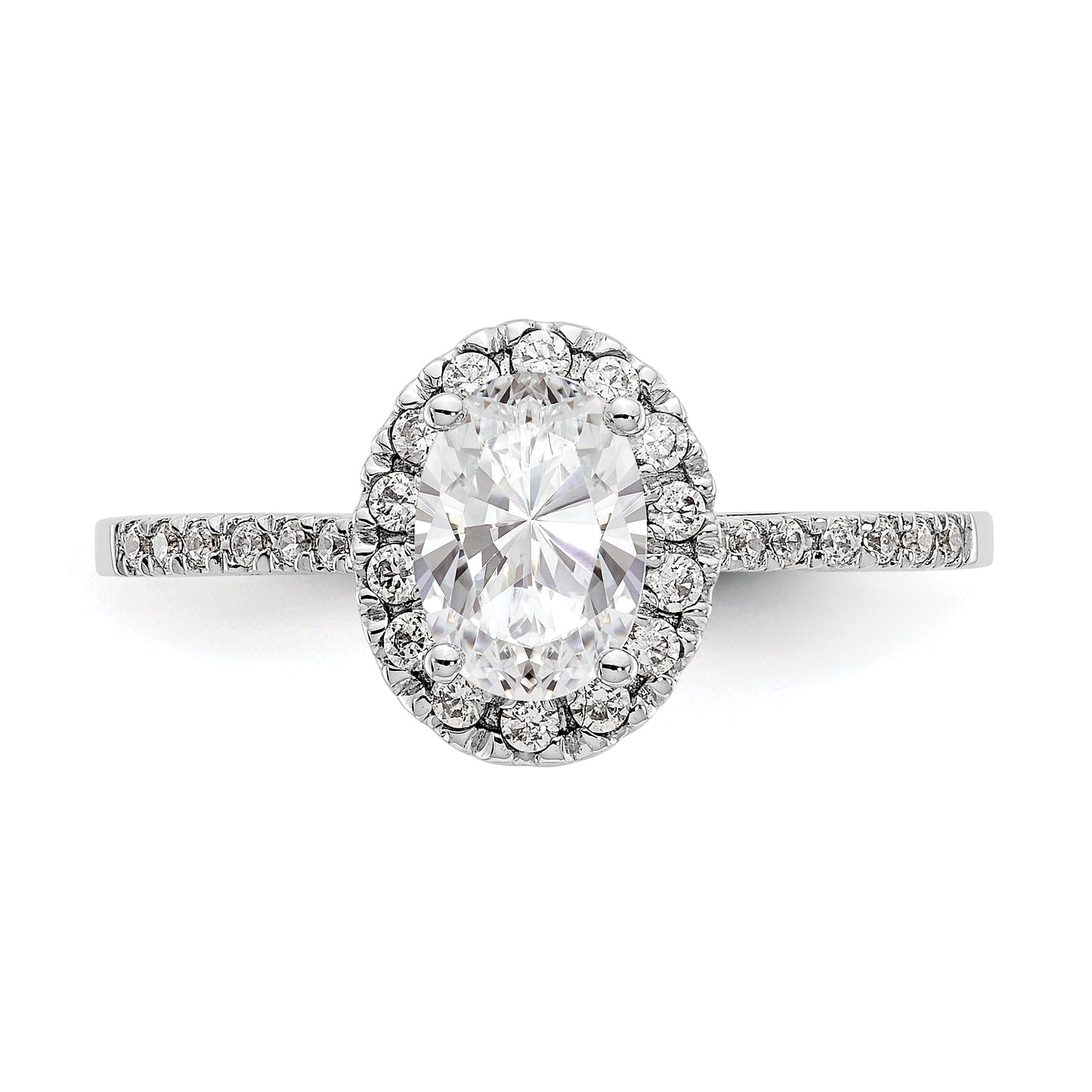 1.25ct. CZ Solid Real 14k Two-tone Oval Halo Engagement Ring