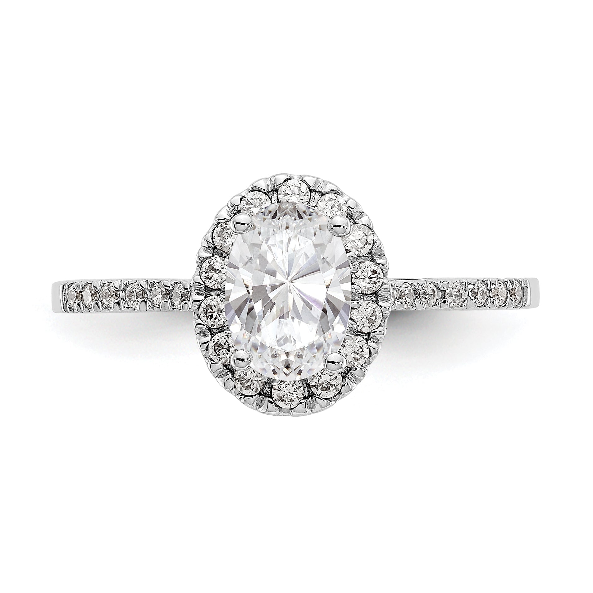2.50ct. CZ Solid Real 14k Two-tone Oval Halo Engagement Ring