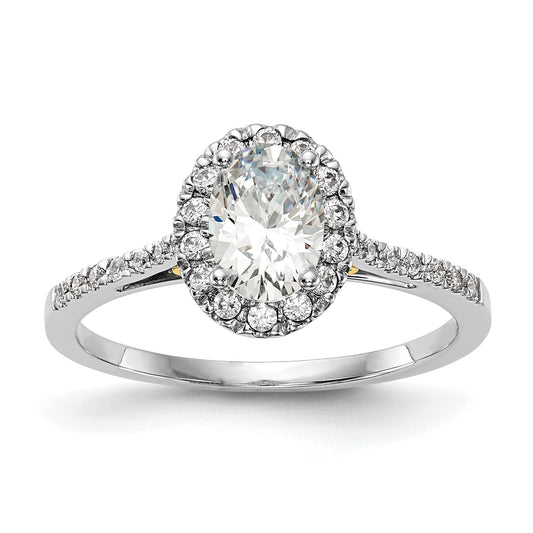 2.00ct. CZ Solid Real 14k Two-tone Oval Halo Engagement Ring
