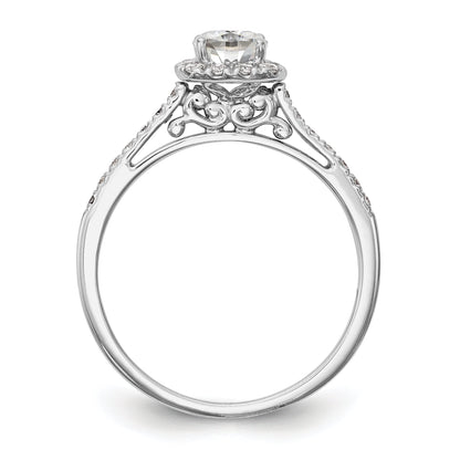 1.50ct. CZ Solid Real 14K White Gold Cushion Halo Engagement Ring