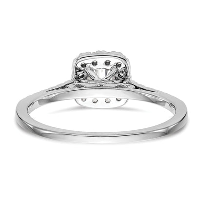 0.75ct. CZ Solid Real 14K White Gold Cushion Halo Engagement Ring
