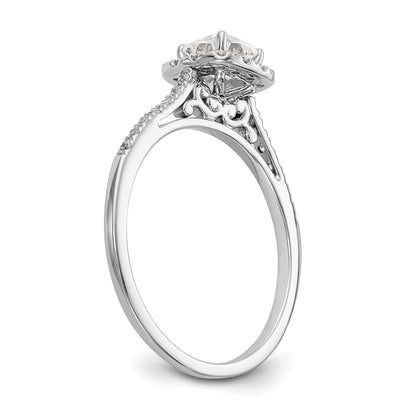 1.75ct. CZ Solid Real 14K White Gold Cushion Halo Engagement Ring