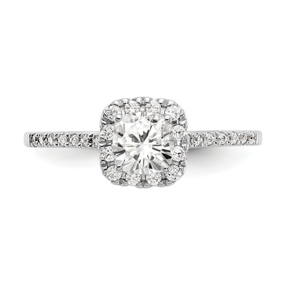 0.75ct. CZ Solid Real 14ktt Cushion Halo Engagement Ring