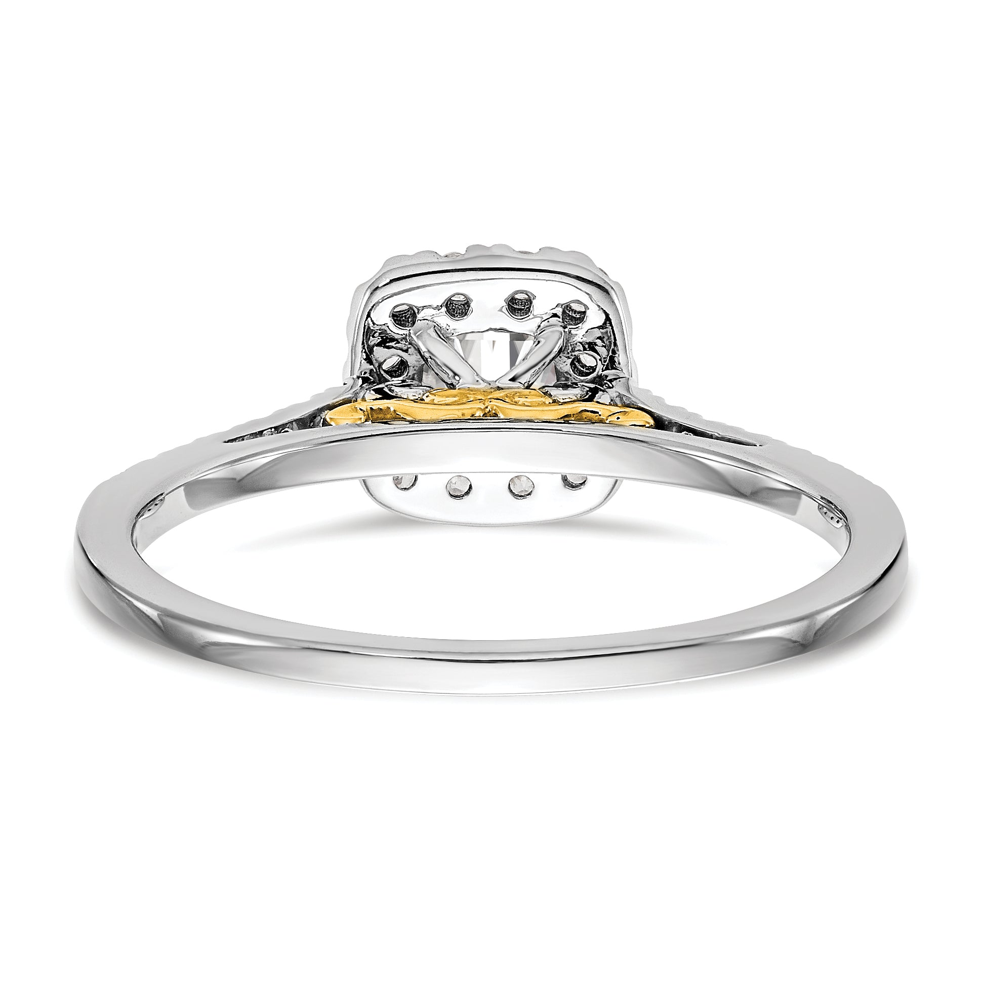 1.25ct. CZ Solid Real 14ktt Cushion Halo Engagement Ring