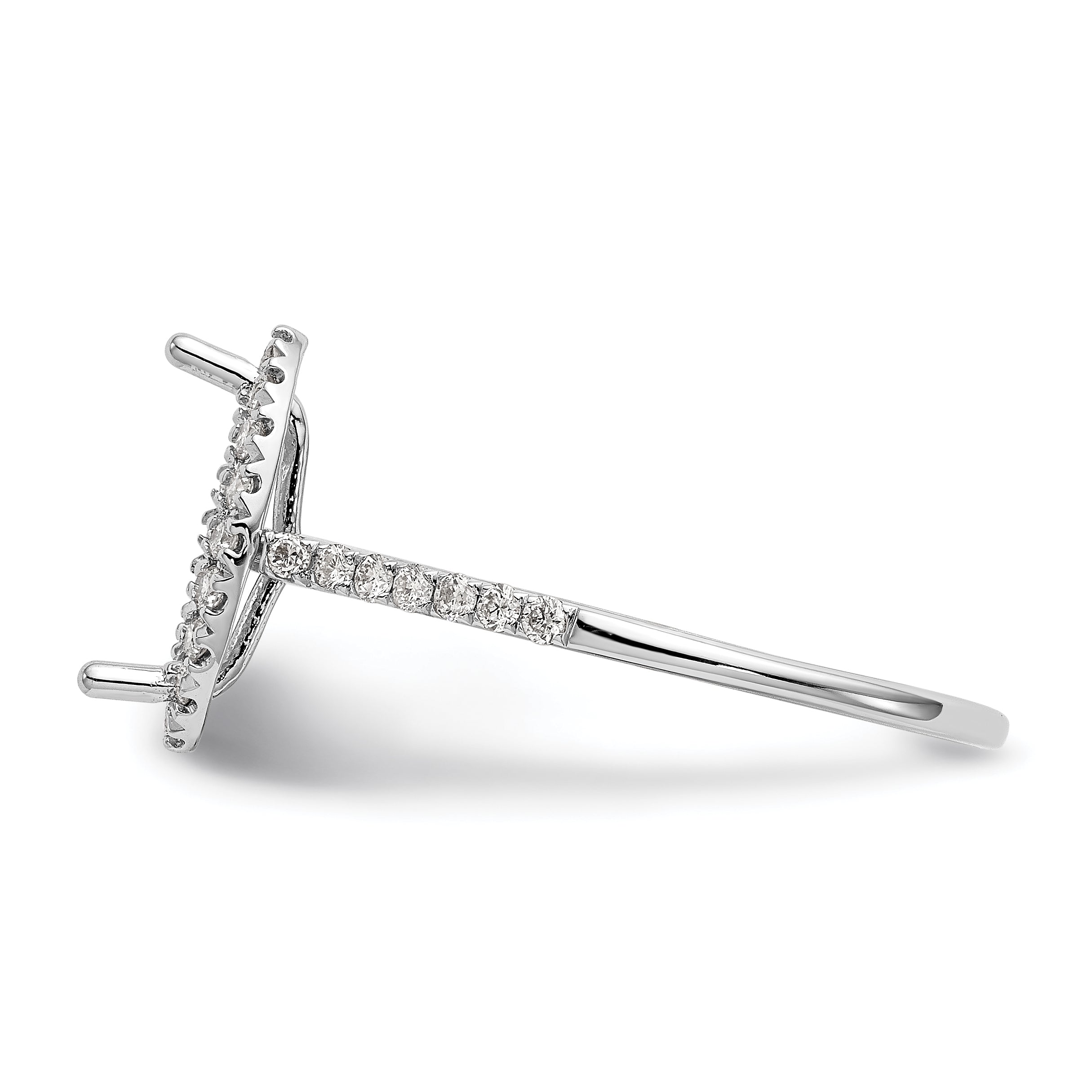 0.33ct. CZ Solid Real 14ktt Marquise Halo Engagement Ring
