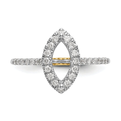 0.33ct. CZ Solid Real 14ktt Marquise Halo Engagement Ring