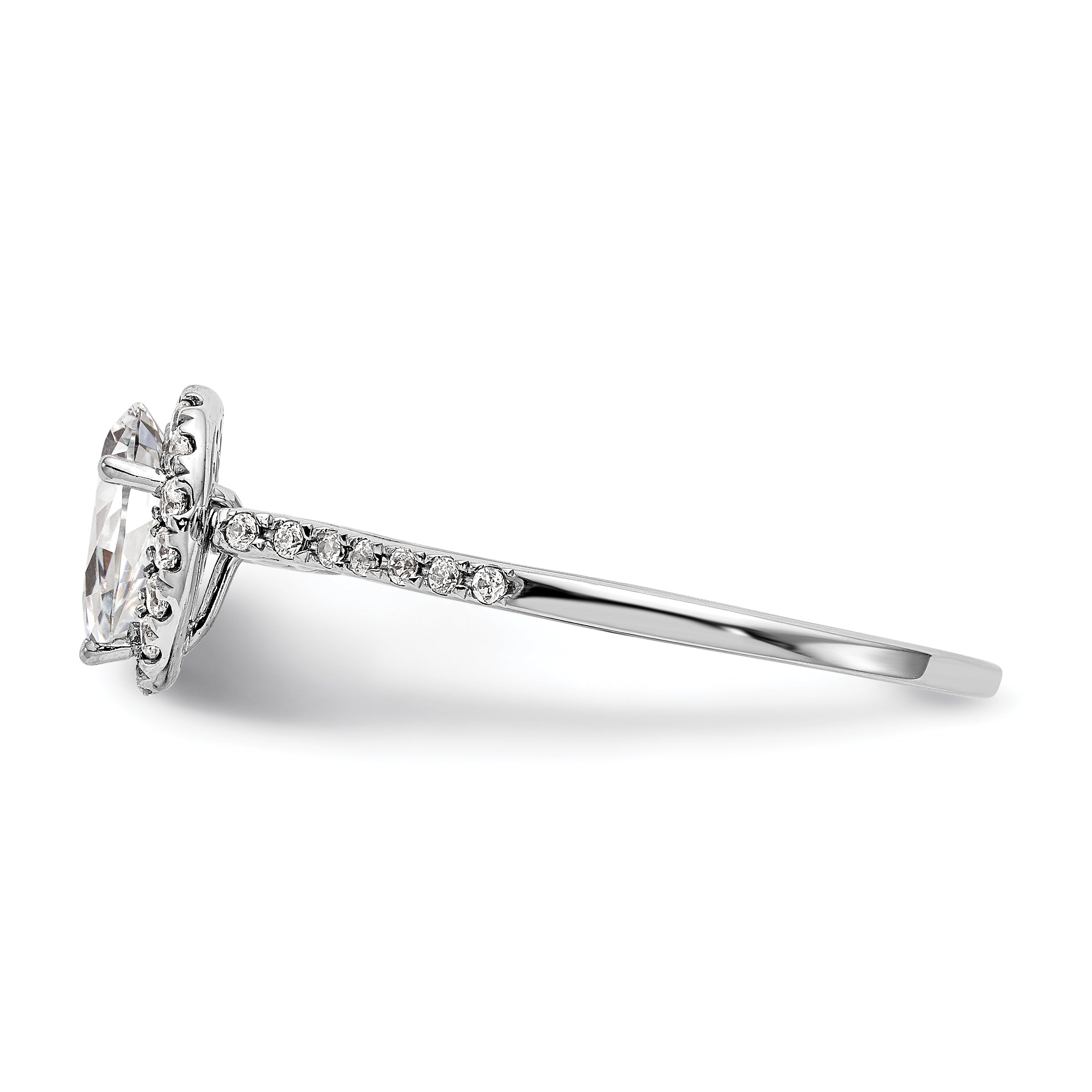2.00ct. CZ Solid Real 14K White Gold Pear Halo Engagement Ring