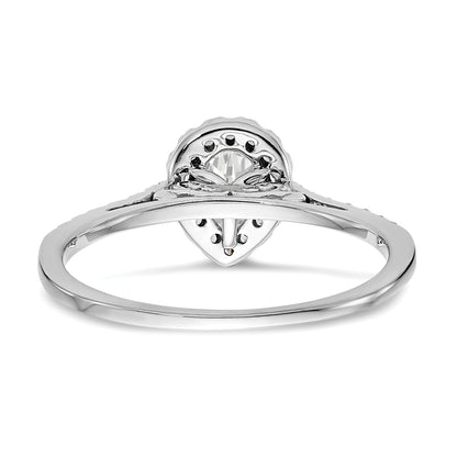 2.00ct. CZ Solid Real 14K White Gold Pear Halo Engagement Ring