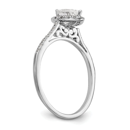 2.00ct. CZ Solid Real 14K White Gold Pear Halo Engagement Ring