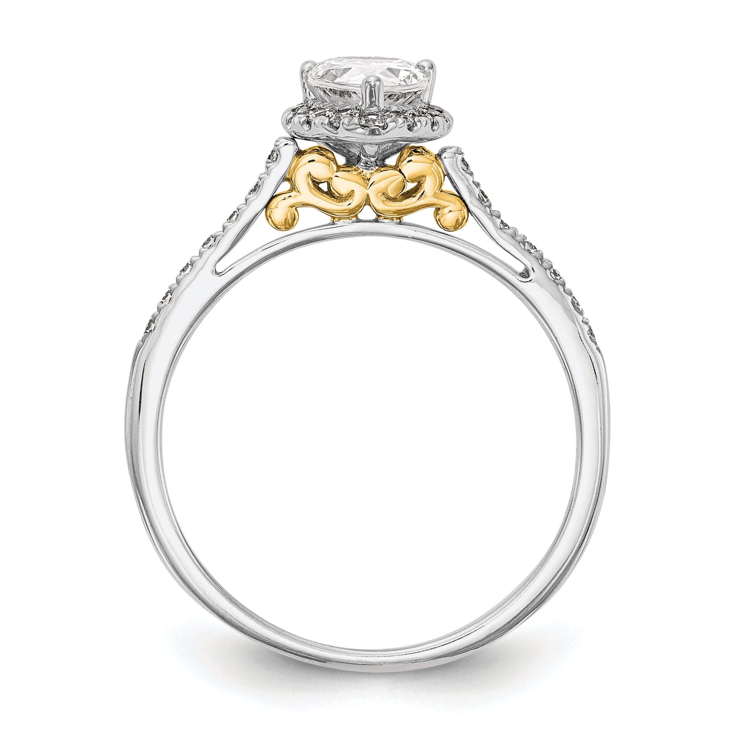 1.50ct. CZ Solid Real 14ktt Pear Halo Engagement Ring
