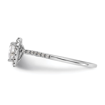 1.00ct. CZ Solid Real 14k Rose Heart Halo Engagement Ring