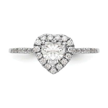 0.50ct. CZ Solid Real 14ktt Heart Halo Engagement Ring