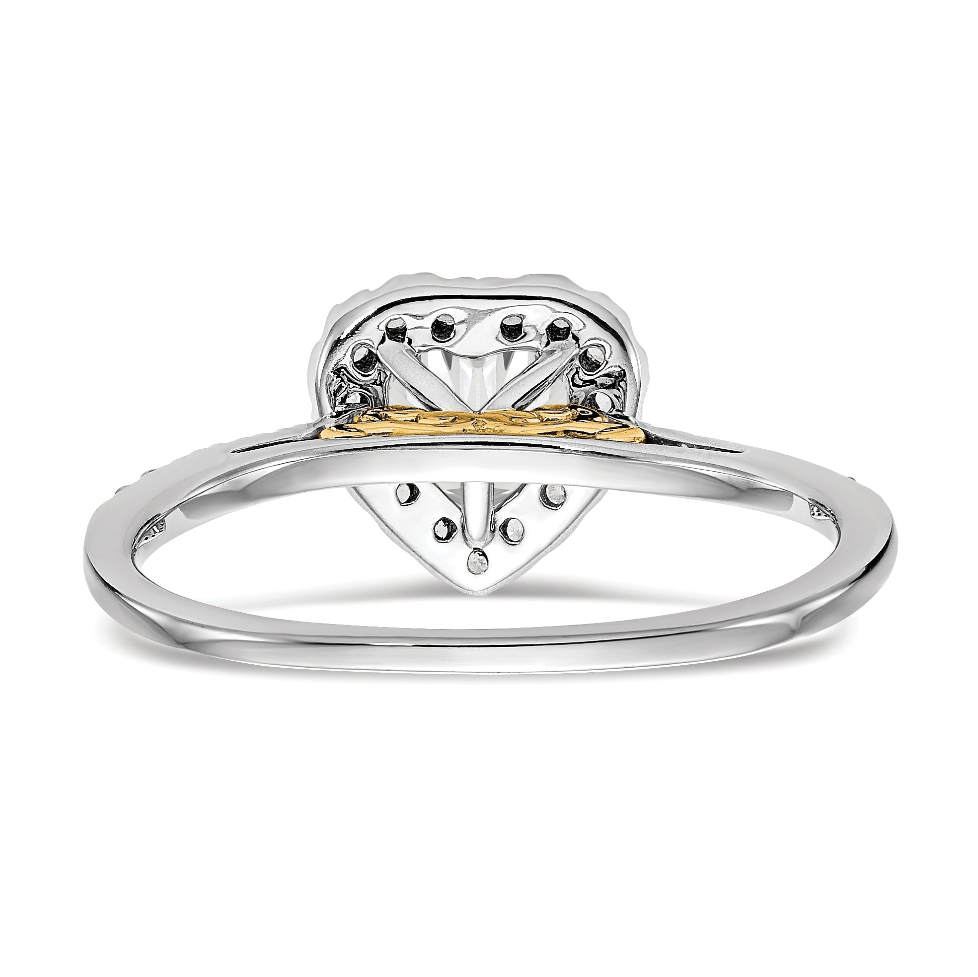 0.25ct. CZ Solid Real 14ktt Heart Halo Engagement Ring